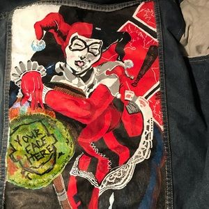Custom Harley Quinn jean jacket